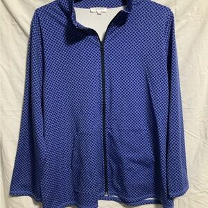 Talbots Textured Blue Bomber Jacket